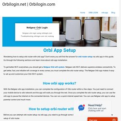 orbi router setup