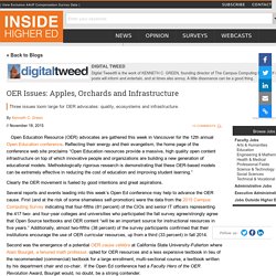 OER Issues: Apples, Orchards and Infrastructure