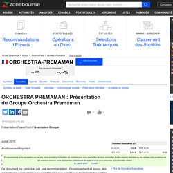 ORCHESTRA PREMAMAN : Présentation du Groupe Orchestra Premaman