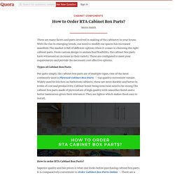 How to Order RTA Cabinet Box Parts?