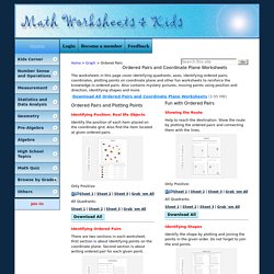 Ordered Pairs and Coordinate Plane Worksheets