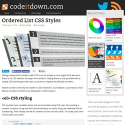 Ordered List CSS Styles - codeitdown.com