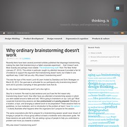 Why ordinary brainstorming doesn’t work