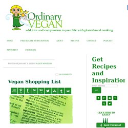 Ordinary Vegan Shopping List