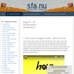 Sfi - steg 24 - ordkunskap 1 - Svenska för alla - Swedish for all