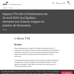 Impacts TVA liés à l’Ordonnance du 24 avril 2019 (Loi Egalim)
