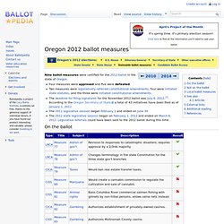 Oregon 2012 ballot measures
