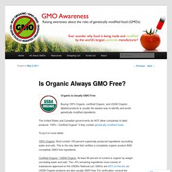 Is Organic Always GMO Free?