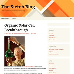 The Sietch Blog » Organic Solar Cell Breakthrough