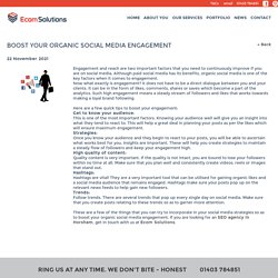To boost your Organic Social Media Engagement: Ecom Solutions, UK