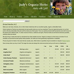 Judy's Organic Herbs - Ottawa Canada - Dried Herbs A-Z