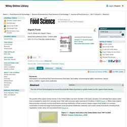 Organic Foods - Winter - 2006 - Journal of Food Science