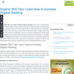 Organic SEO Tips: Learn How to Increase Organic Ranking