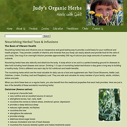 Judy's Organic Herbs, Ottawa, Canada - Nourishing Herbal Teas & Infusions