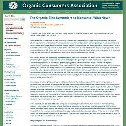The Organic Elite Surrenders to Monsanto: What Now?
