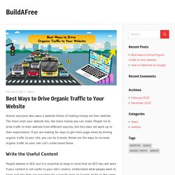 Best Ways to Drive Organic Traffic to Your Website – BuildAFree