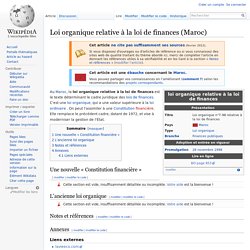 Loi organique relative à la loi de finances (Maroc)