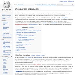 Wikipédia : Organisation apprenante