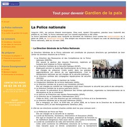 L'organisation de la Police nationale