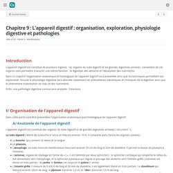 Chapitre 9 : L'appareil digestif : organisation, exploration, physiologie digestive et pathologies