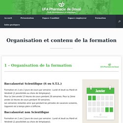 Organisation et contenu de la formation - CFA Pharmacie de Douai