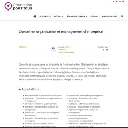 Conseil en organisation et management d'entreprise