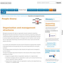 Organisation and management structures