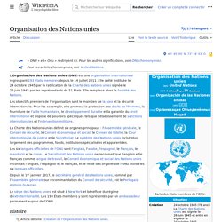 1945 ONU Organisation des Nations unies