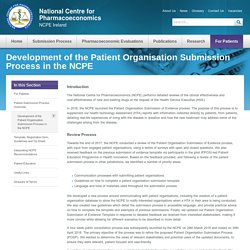 Development of the Patient Organisation Submission Process in the NCPE