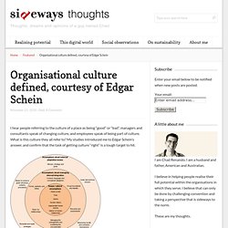 Organisational culture defined, courtesy of Edgar Schein