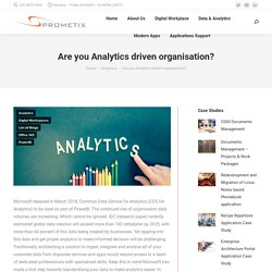 Are you Analytics driven organisation?