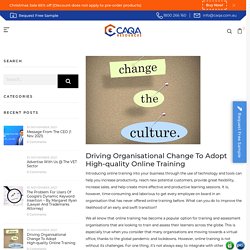 Driving organisational change to adopt high-quality online training – CAQA Resources