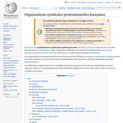Organisations syndicales professionnelles françaises