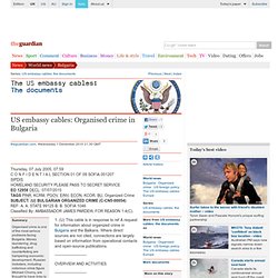 US embassy cables: Organised crime in Bulgaria