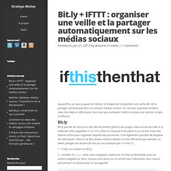 Bit.ly + IFTTT : organiser une veille et la partager automatiquement sur les médias sociaux