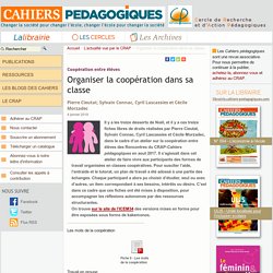 Organiser la coopération dans sa classe