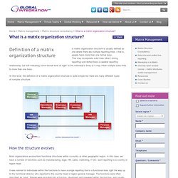 What is a matrix organization structure? A definition