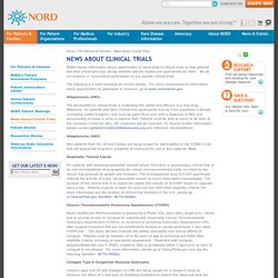 News About Clinical Trials — National Organization for Rare Disorders