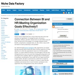 Connection Between BI and HR:Meeting Organization Goals Effectively!! - Niche Data FactoryNiche Data Factory