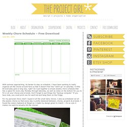 Weekly Chore Chart Template - Free Download - Home Organization -Daily Planner- Jen Allyson The Project Girl