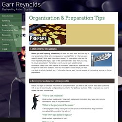 Organization & Preparation Tips