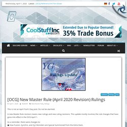 [OCG] New Master Rule (April 2020 Revision) Rulings