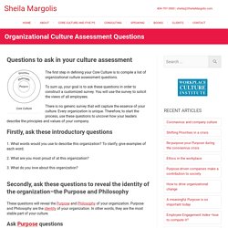 Organizational Culture Assessment Questions - Sheila Margolis