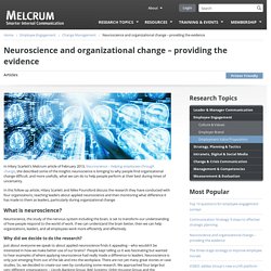 Neuroscience and organizational change – providing the evidence