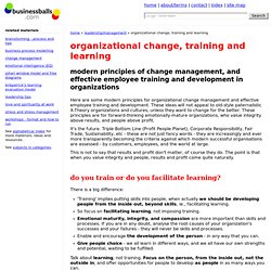 modern principles of organizational change management and employee training and development