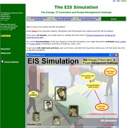 EIS Business Simulation / Organizational Change / Change Management / Elearning Multimedia / Strategy Game / Behavioral Resistance /Experiential Learning / Learning By Doing / change dynamics /Simulations Game