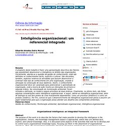 Ciência da Informação - Organizational intelligence: an integrated framework