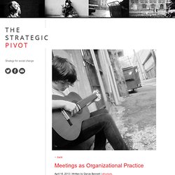 Meetings as Organizational Practice - The Strategic Pivot
