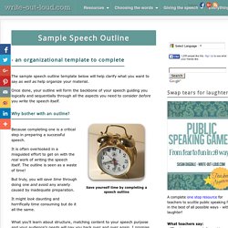 Sample speech outline: an organizational template
