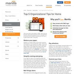 Organizational Tips for Home Manilla